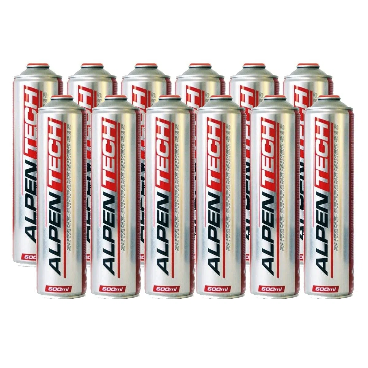 ALPENTECH : Confezione da 12 cartucce a gas 330 g BUTANE/PROPANO per cannuccia, fornello campeggio, diserbatore termico | caramelle 7/16" svitabili universali, 600 ml