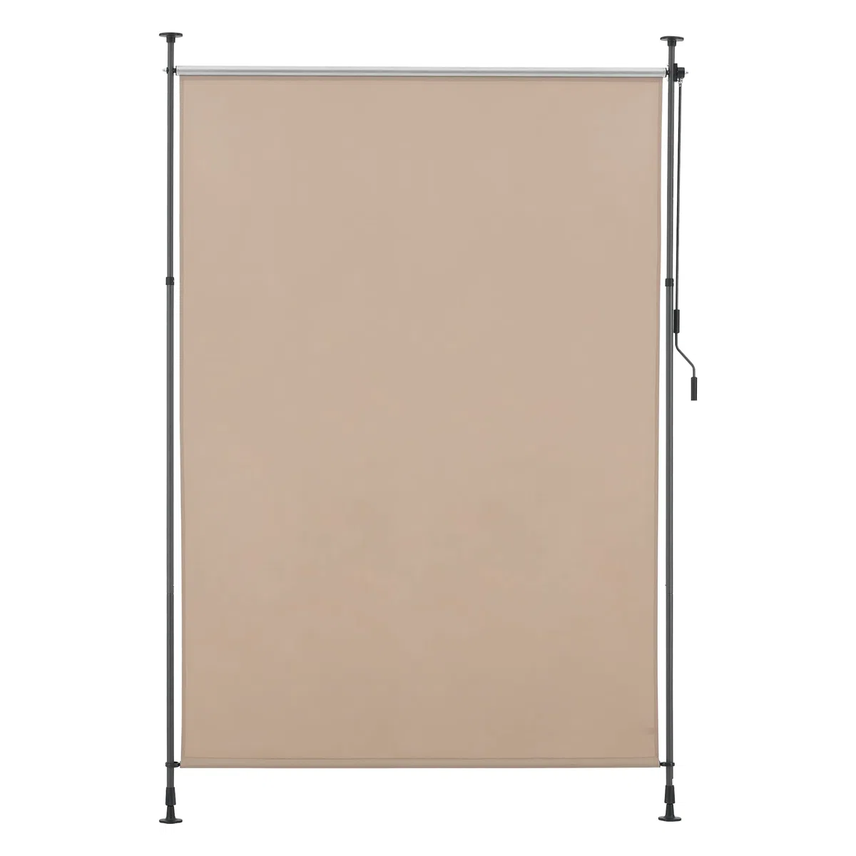 pro.tec Schermo Verticale da Balcone con Pali Telescopici Regolabili in Altezza tra 230-310 cm Tenda Parasole Frangivento Protezione Privacy - Larghezza 200 cm - Color Sabbia