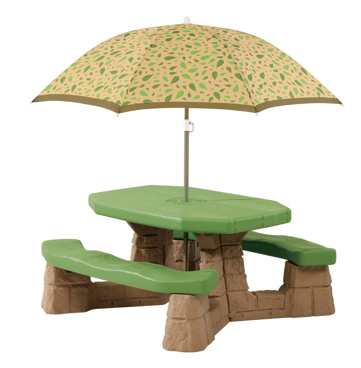 Step2 Naturally Playful Tavolo da picnic per 6 bambini con ombrellone | Set da picnic per bambino in plastica