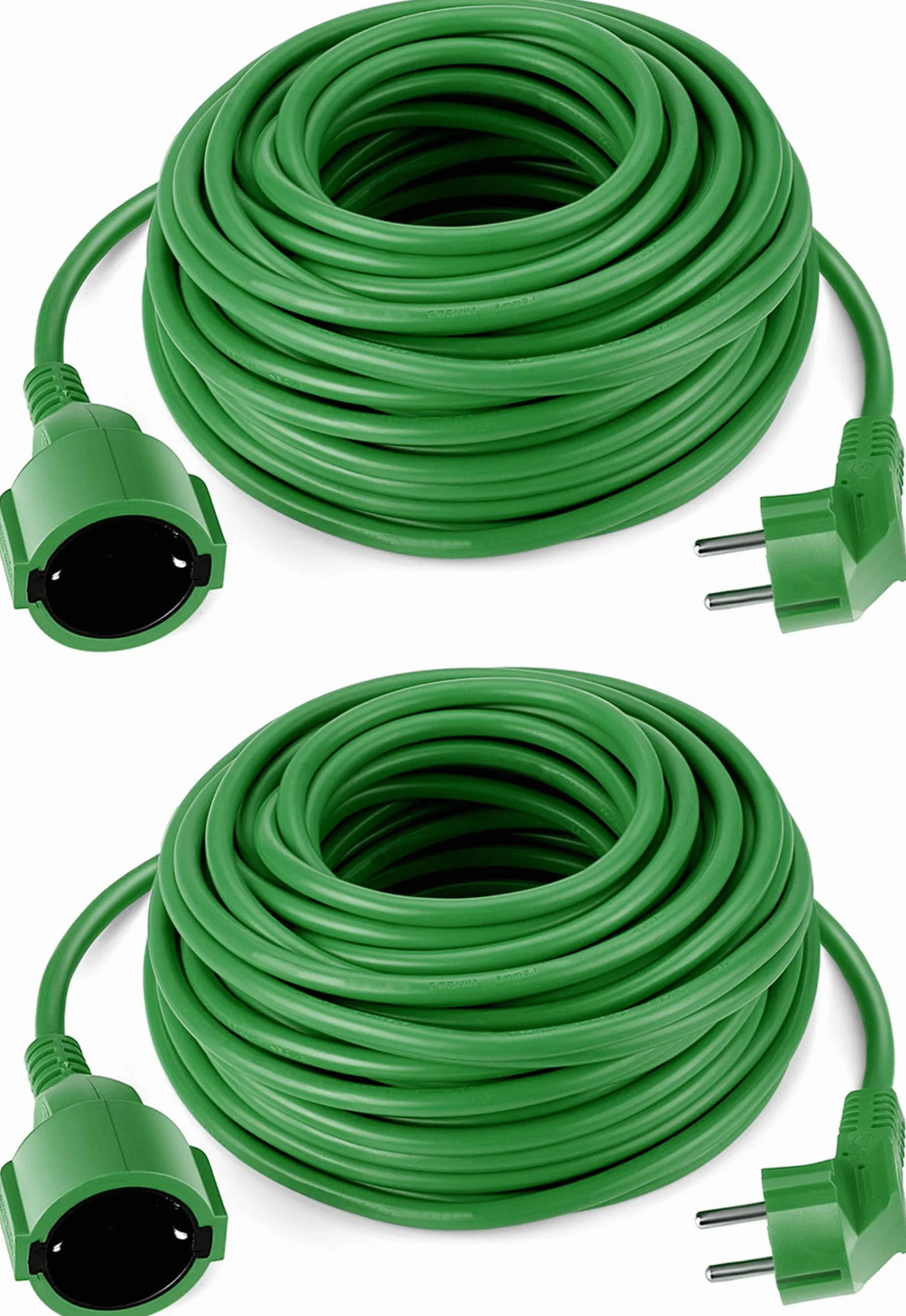2 prolunghe Schuko, 20 m, cavo di alimentazione IP44 fino a 3500 Watt, per giardino, di alta qualità e pratico per esterni