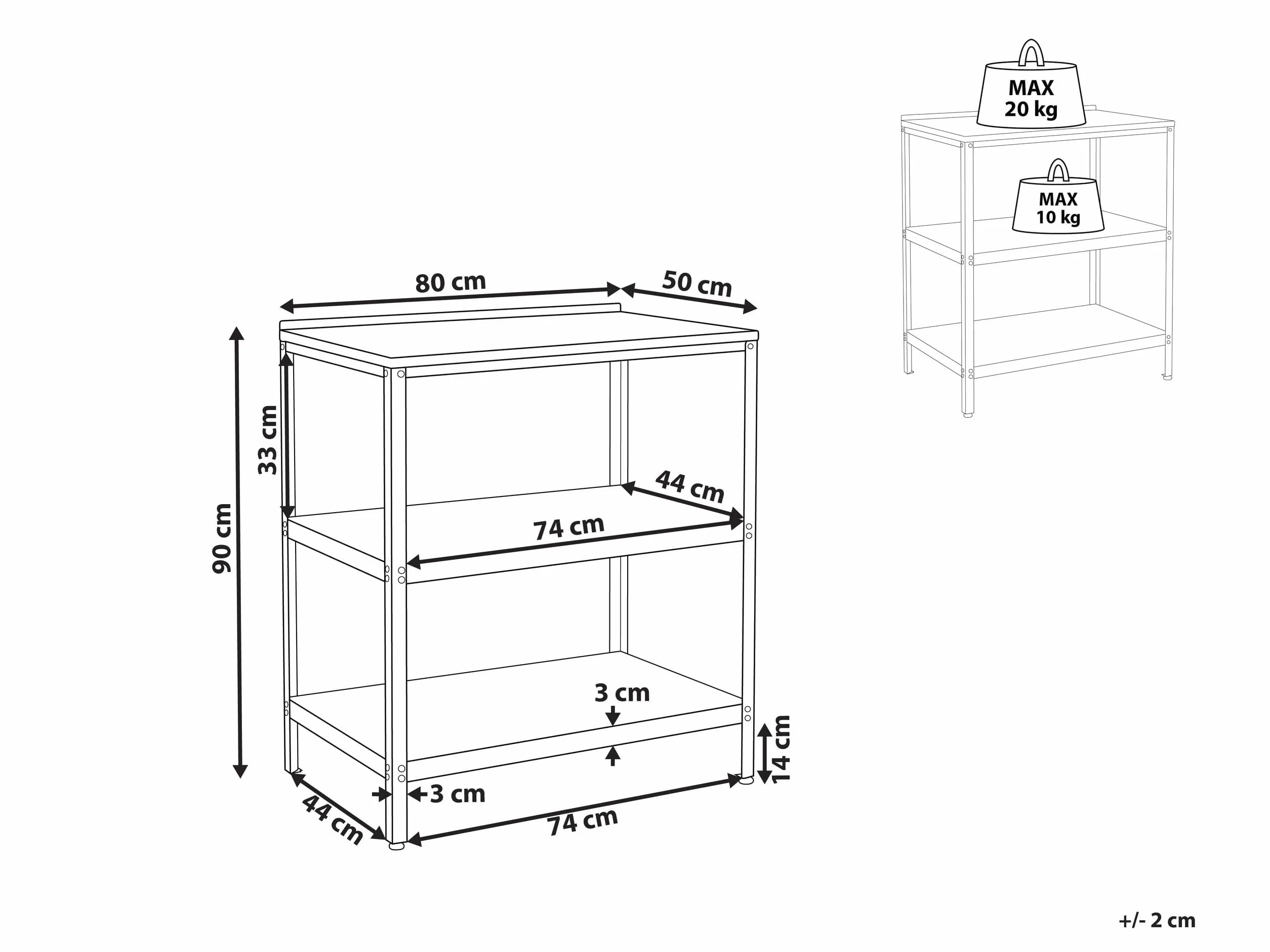 Beliani Isola da Giardino per Esterni Mensole per Cucina Piano in Acciaio Inox Blu 80 x 50 x 92 cm