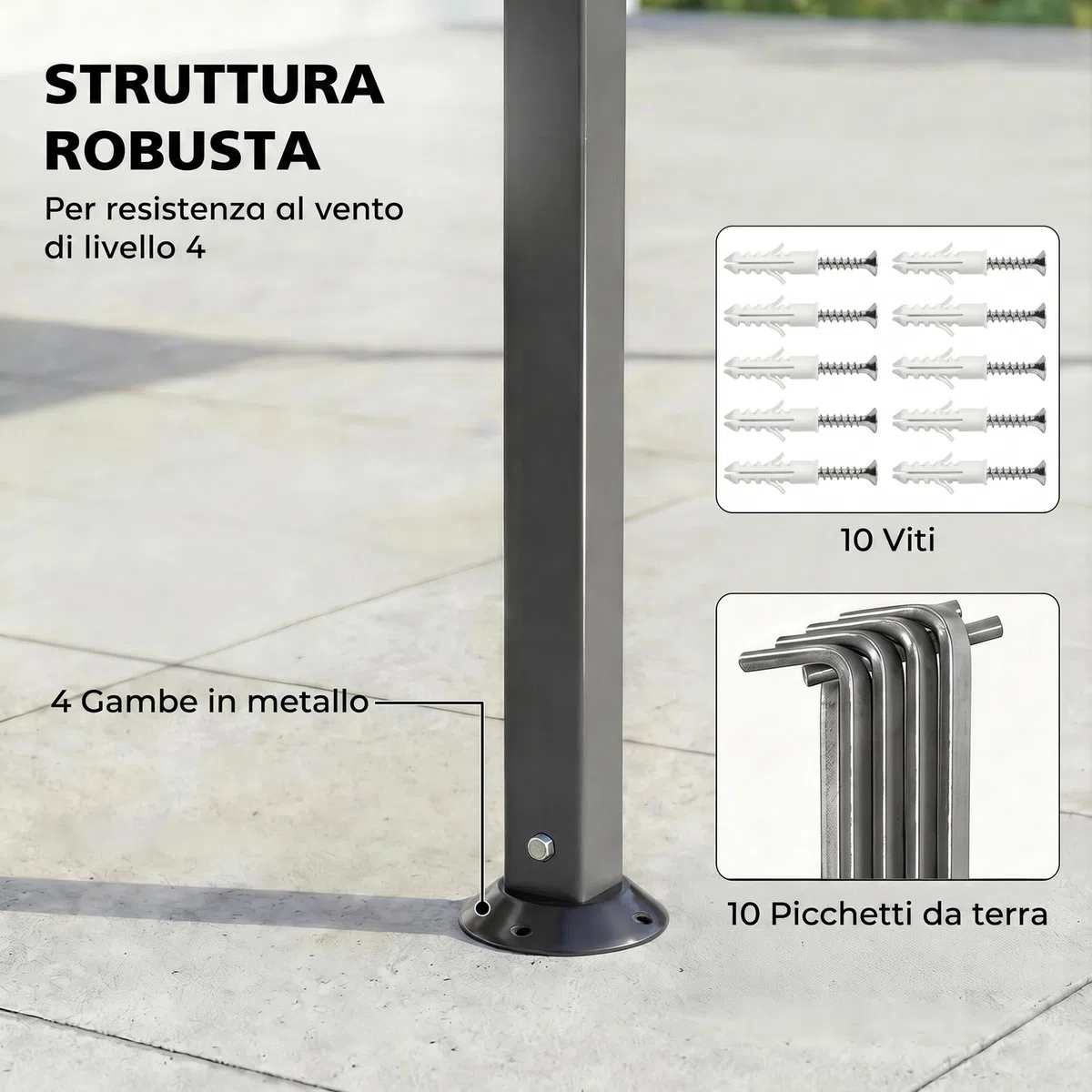Outsunny Gazebo da Giardino 3.2x3.2 m con Tetto Estensibile, Gazebo da Esterno con Doppio Tetto Ventilato, Fori di Drenaggio in Metallo, per Giardino Balcone Feste Patio, UV30+, Grigio Scuro