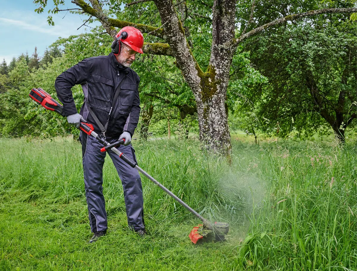 Einhell Professional Decespugliatore GP-BC 36/430 Li P BL - Solo Power X-Change (36 V, Brushless, larghezza taglio 43 cm, maniglia a P, bobina doppia, lama 3 denti, batteria esclusa)