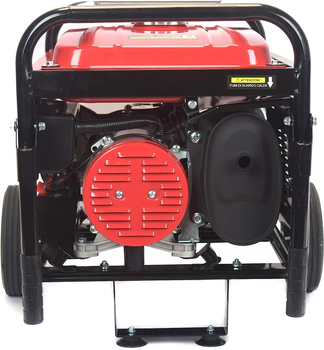 Generatore di Corrente 3000W Benzina 4 tempi con 2 prese 230V con Avviamento Automatico a Chiave e Batteria Portatile con Ruote
