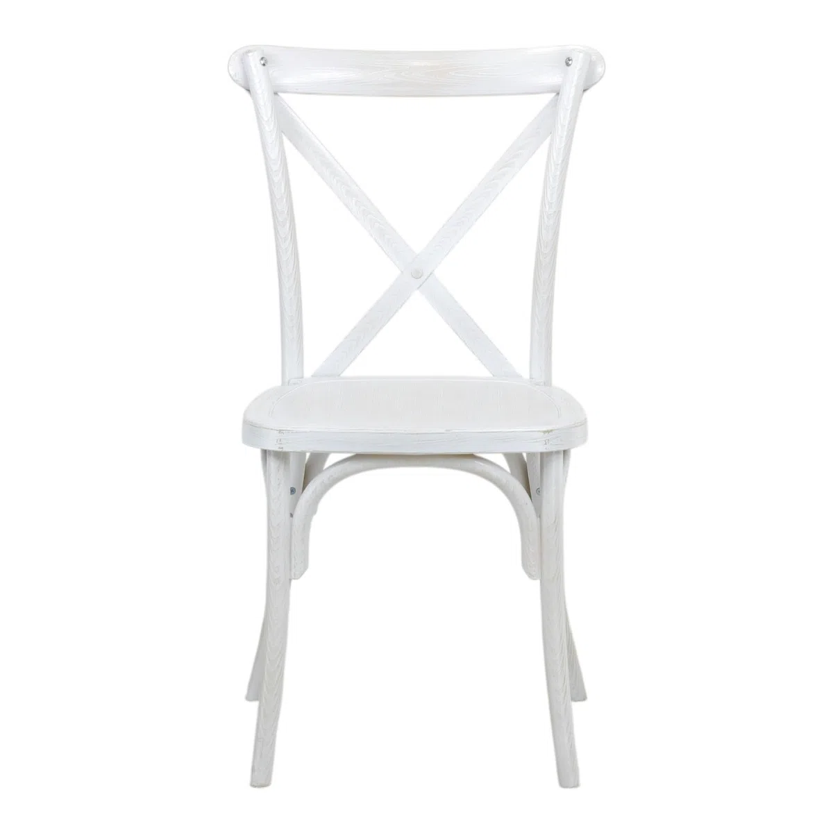 Totò Piccinni Sedia CROSS in POLIPROPILENE in KIT design Vintage EFFETTO LEGNO Croce Impilabile (Bianco Shabby Effetto Legno, 4 Pz)