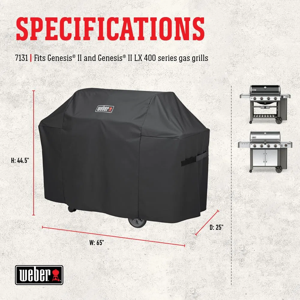 Weber Genesis II 400 Series Premium - Copertura per griglia resistente e impermeabile, adatta per griglie fino a 155 cm