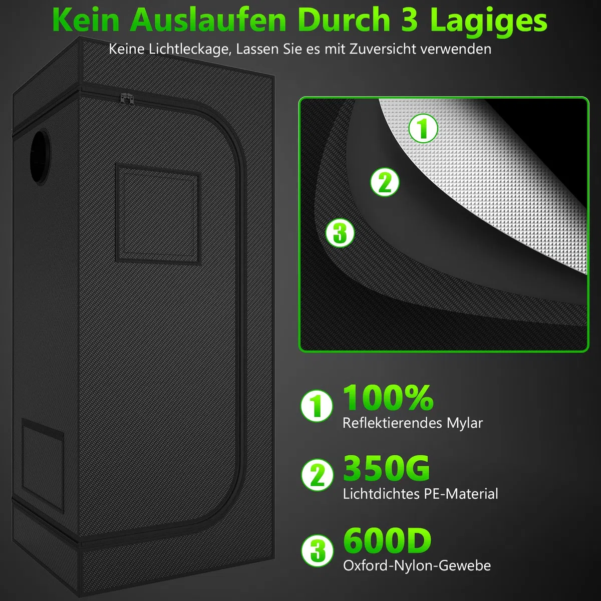 Grow Box 120x120x200cm Growbox, lampada da coltivazione a LED dimmerabile a spettro completo da 200W, kit completo per tenda da coltivazione Set completo per tenda da coltivazione idroponica