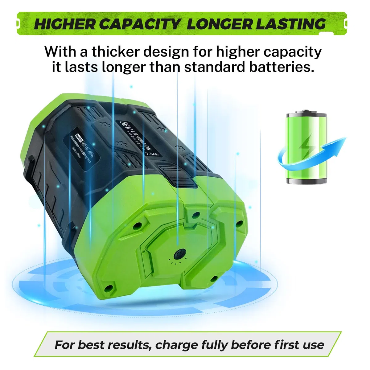 Batteria di ricambio per EGO 56 V 7500 mAh compatibile con tosaerba EGO 56 Volt soffiatore per foglie erbacce mangiatore di erbacce batterie per utensili elettrici senza fili Nuovo