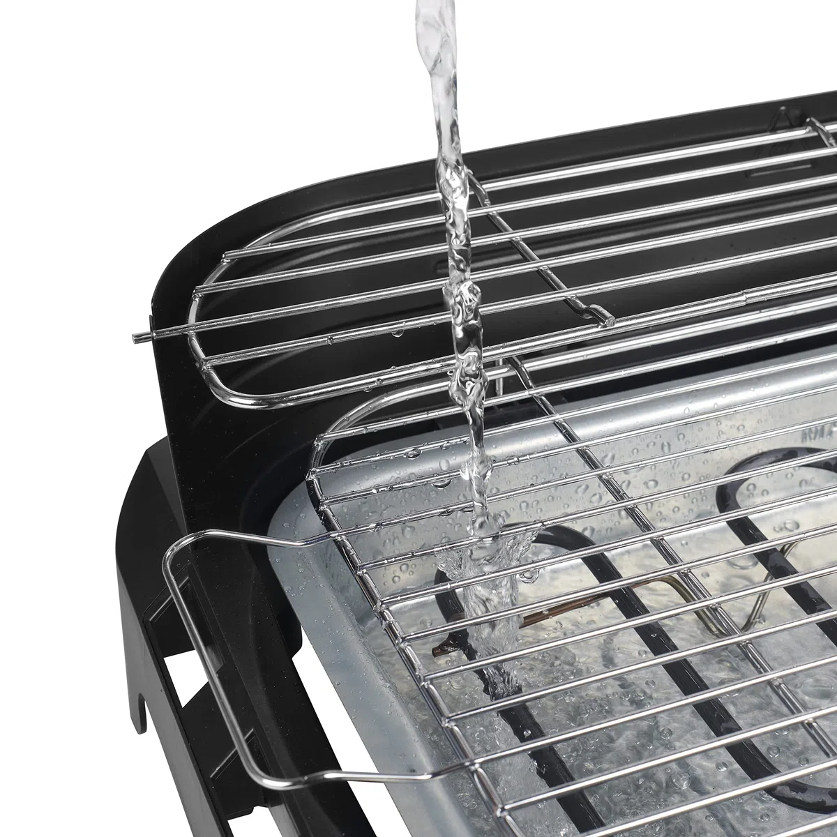 Princess Barbecue Elettrico con Mensole, 2200 watt, Sistema anti-fumo, Paravento, Superficie di 40 x 24.5 cm, Nero