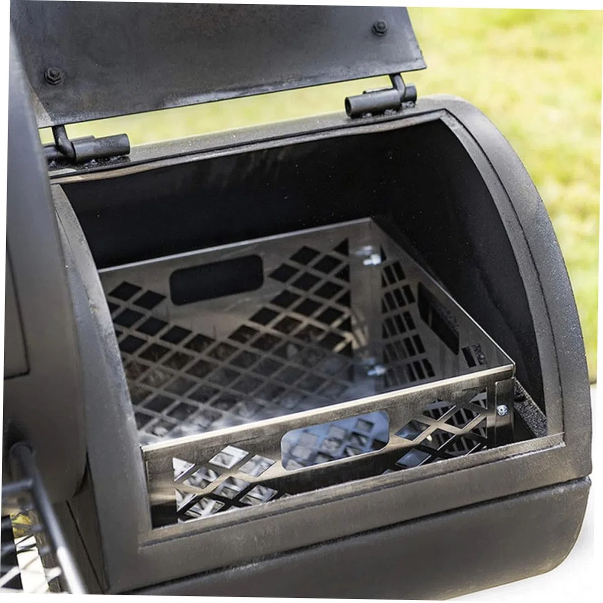 Cestello per Carbone in Acciaio Inox Manico Staccabile, Contenitore per Barbecue Offset per Affumicatura, Pratico Accessorio per Grigliate All’aperto