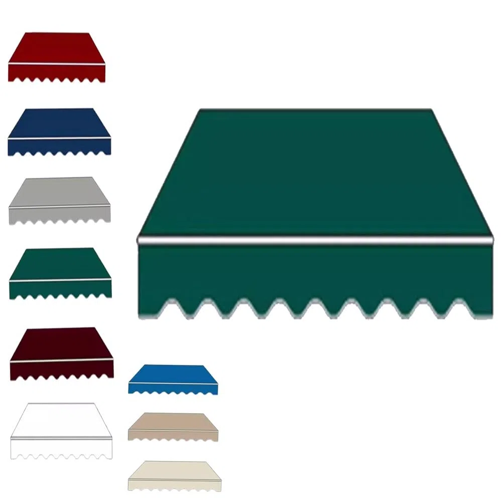 Esterno Tessuto per Tende da Sole Retrattile Tessuto di Ricambio per Tenda da Sole da Giardino, Terrazzo Telo per Tenda da Sole Impermeabile(Green,16x8ft/500x250cm)