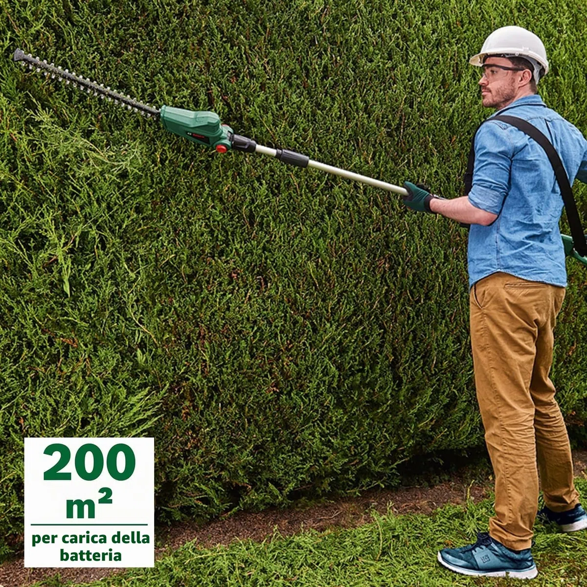 Bosch Tagliasiepi telescopico a batteria UniversalHedgePole 18, Batteria, caricabatteria, confezione in cartone, sistema da 18 Volt, 2,5 Ah