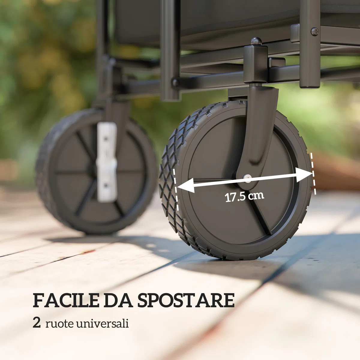 Outsunny Carrello Campeggio da 160L con 4 Ruote Girevoli, Carrello da Campeggio Pieghevole in Acciaio e Tessuto Oxford con Borsa Espandibile e Maniglia Girevole e Regolabile, 95x55x102 cm, Nero