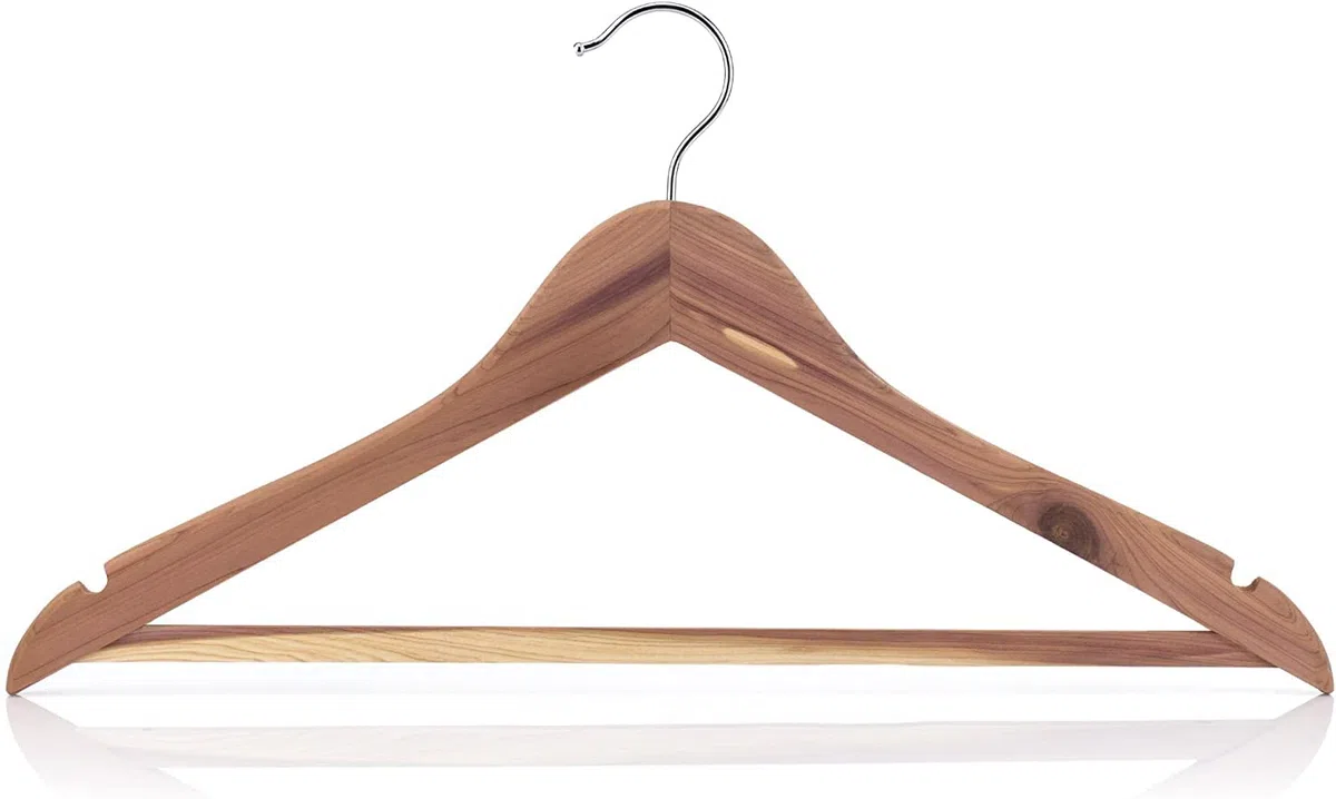 Hangerworld 24 Grucce Appendiabiti 44cm in Legno di Cedro Antitarme per Giacche Pantaloni e Completi