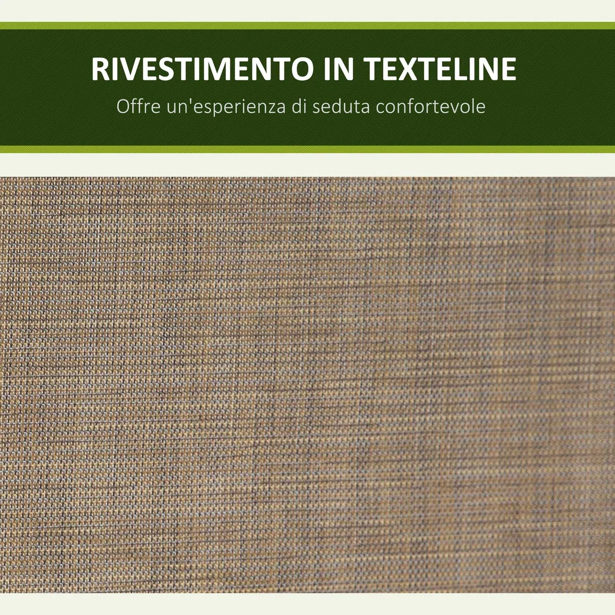 Outsunny Dondolo da Giardino a 3 Posti con Tettuccio Regolabile e Tasche Portaoggetti Marrone 196x128x172cm