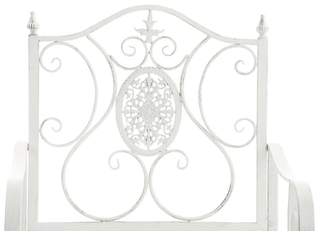 CLP Set di 2 sedie da Giardino Punjab in Stile Rustico I Sedia in Ferro Laccato I Sedia da Giardino Extra Robusta, Colore:Antico Bianco