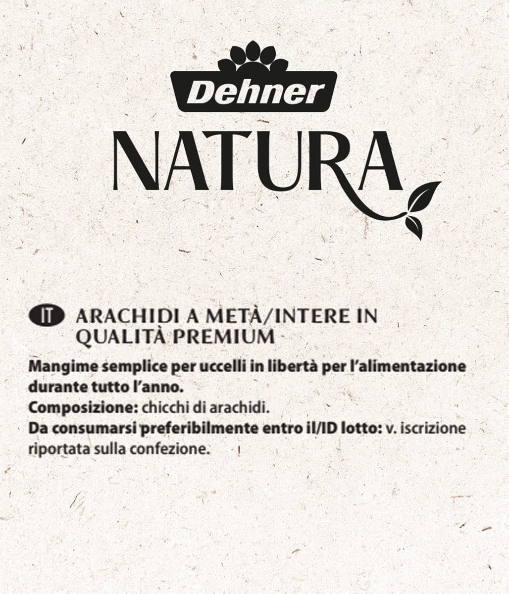 Dehner Natura Premium mangime per Uccelli Selvatici, Arachidi per metà o Intere, 20 kg