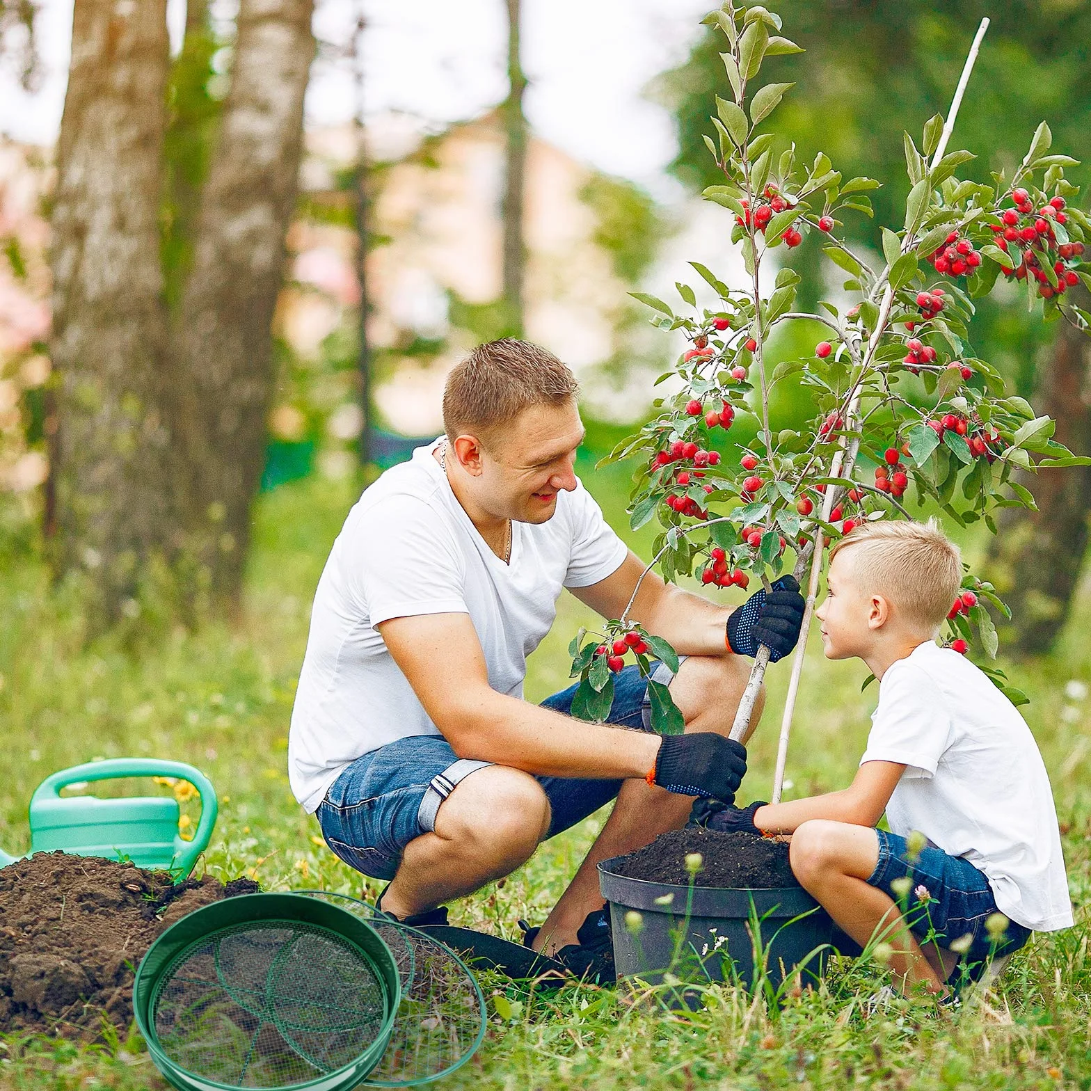 KOOLPUG Setaccio Giardino, 3 in 1 Setaccio da Giardino con Rete 3 mm/6 mm/12mm, Setaccio Terreno, Setaccio Ghiaia, Setaccio Compost, Ideale per Setacciare Terreni, Pietre e Compost