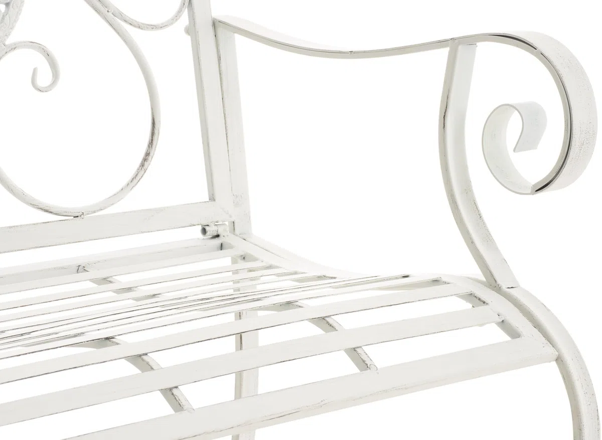 CLP Set di 2 sedie da Giardino Punjab in Stile Rustico I Sedia in Ferro Laccato I Sedia da Giardino Extra Robusta, Colore:Antico Bianco