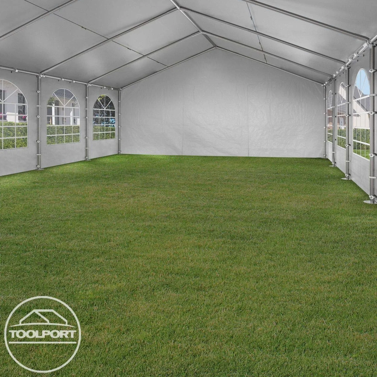 Tendone per feste 4x10 m Gazebo party per sagre, mercati 450 N bianco impermeabile protezione UV
