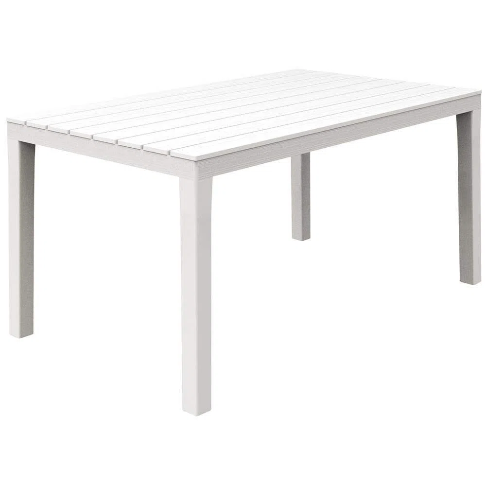 Dmora - Tavolo da esterno Vasto, Ripiano rettangolare da pranzo, Tavolo da giardino indoor e outdoor multiuso, 100% Made in Italy, 138x78h72 cm, Bianco