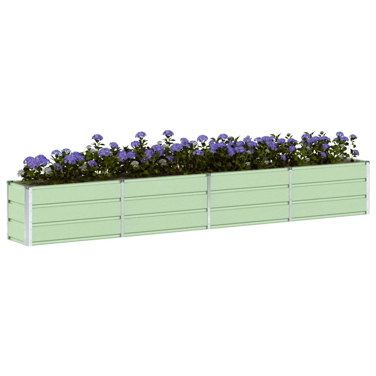 ACAGALA Aiuola rialzata in metallo, 320 x 45 cm, rettangolare, da giardino, in acciaio, aiuola per piante, aiuola da giardino, fioriera per verdure, frutta, erbe e fiori, verde