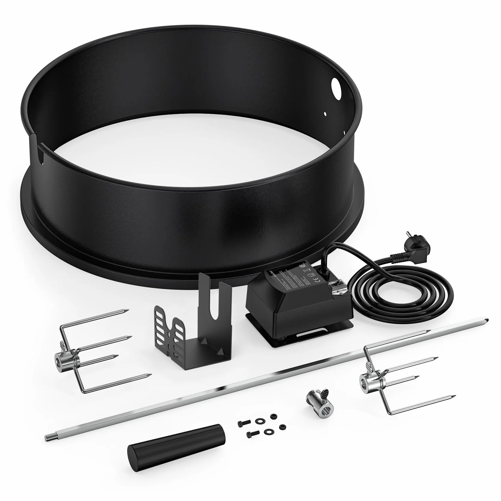 Onlyfire girarrosto per barbecue, Carbone bollitore Grill girarrosto, Arrostire Kit Anello con spiedo, Motore Elettrico Si inserisce Weber 47CM bollitore BBQ e Altre Griglie 47cm Kettle (smaltato)