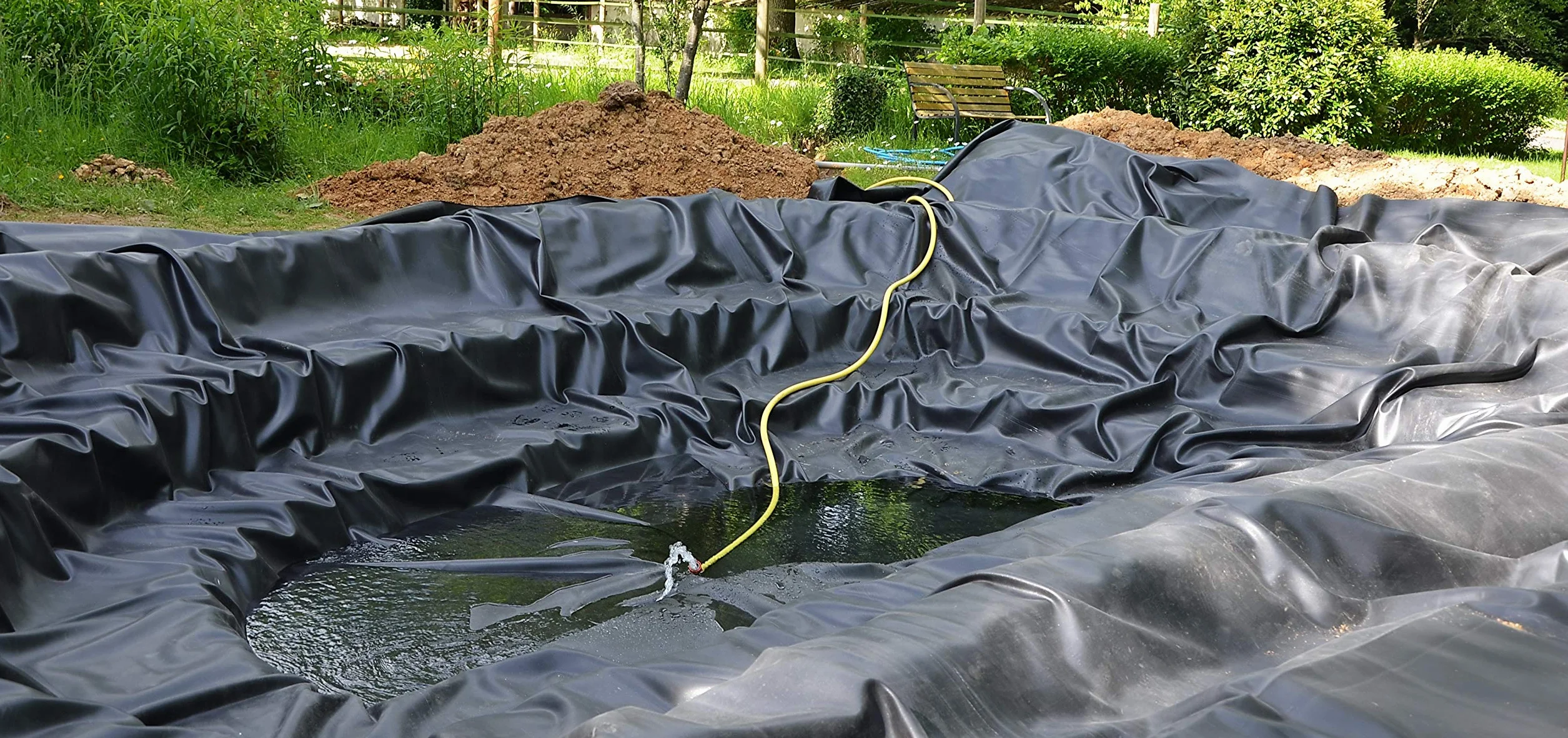 Telo per laghetto in PVC 5m x 6m 1,0mm, pellicola nera per il laghetto da giardino