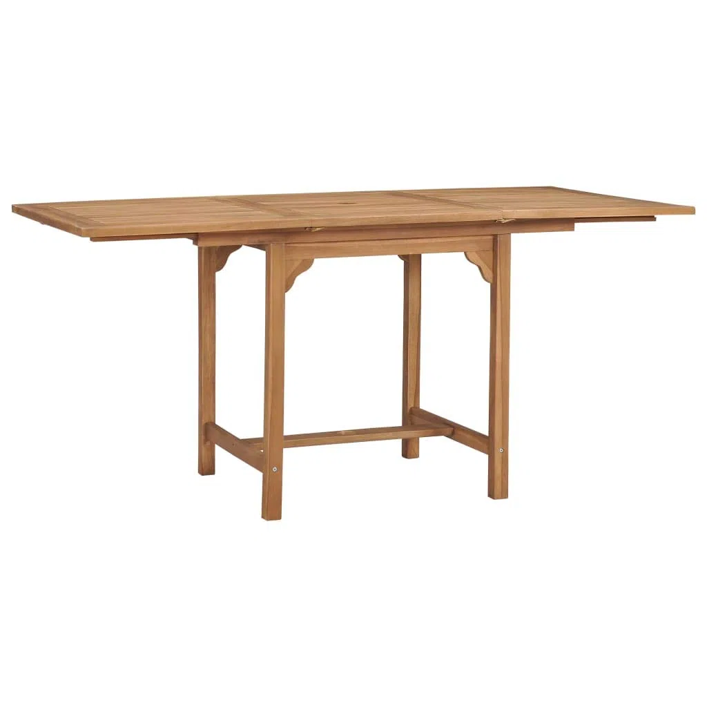 vidaXL Tavolo da Giardino Estensibile Elegante Robusto Arredi Esterni Campeggio Picnic (110-160) x80x75 cm Colore Naturale Legno Massello di Teak
