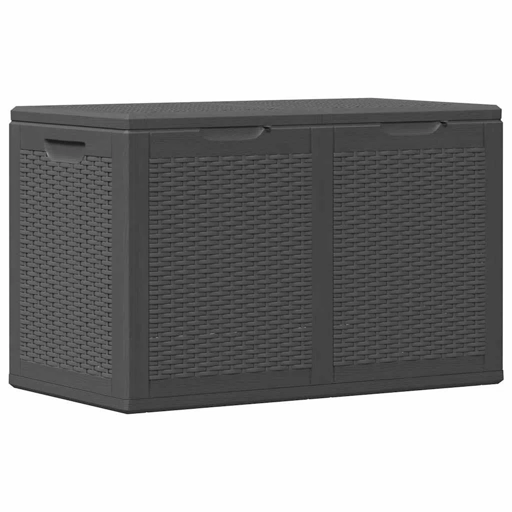 Generico Baule da Giardino 180 L Nero in Rattan PP,Mobili da Giardino,Cassapanche da esterno-151228