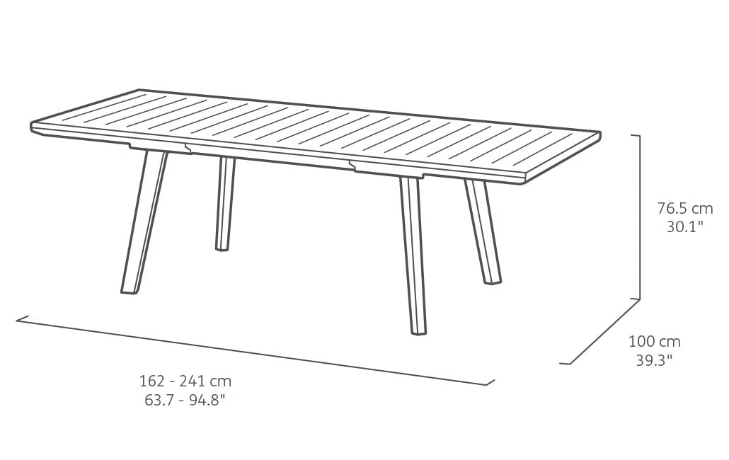 Keter Tavolo Per Giardino Harmony Allungabile Adatto Per 6/10 Persone, Bianco e Grigio 162-241 X 100,5 X 76 Centimetri