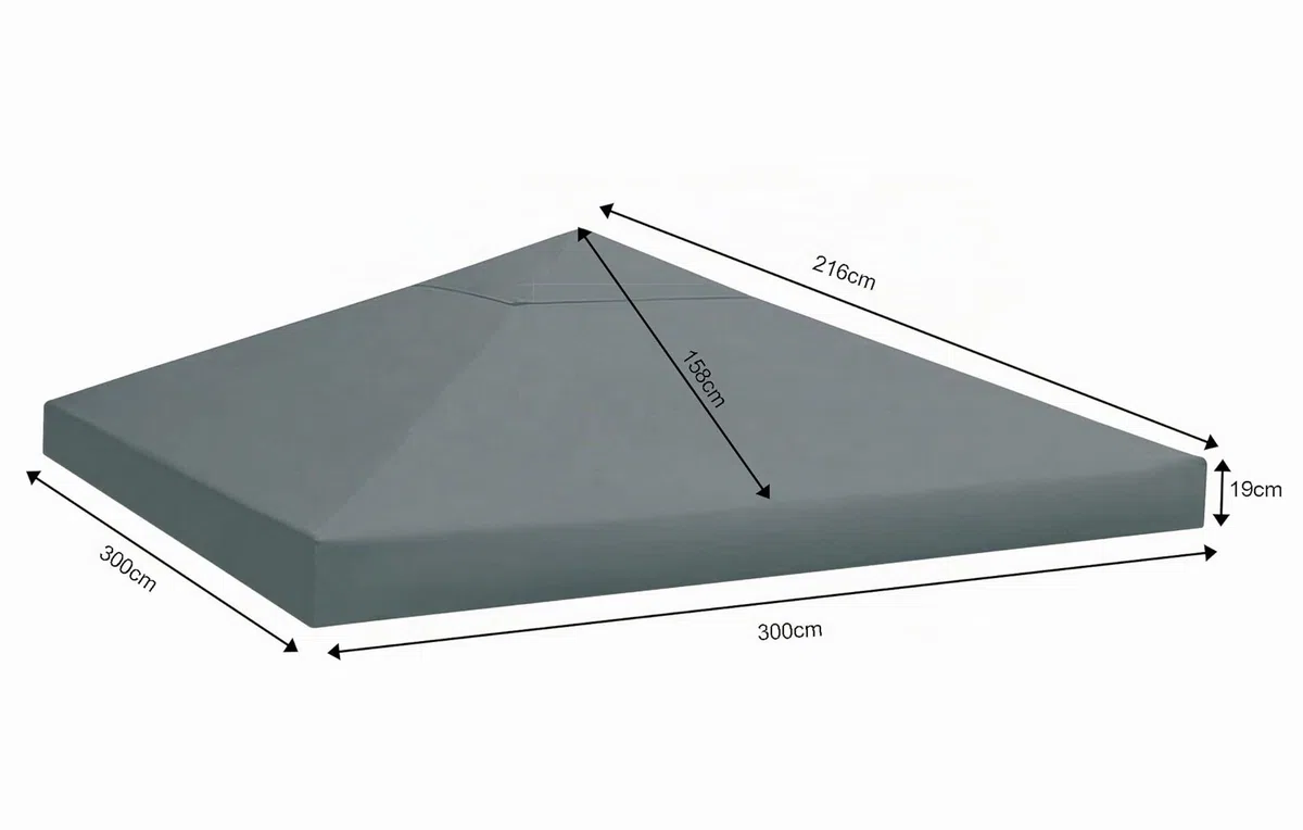 QUICK STAR Tetto di ricambio per Rank Gazebo 3x3m Antracite