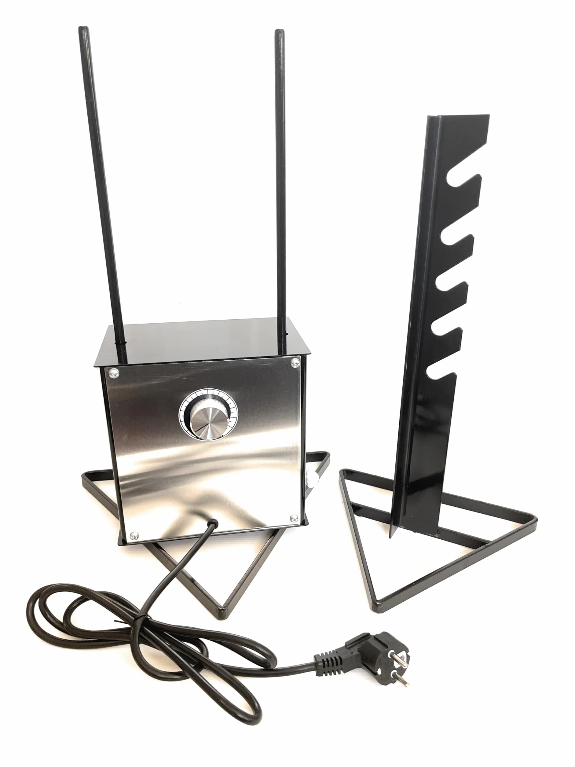 ALLEGRI Girarrosto Professionale Elettrico Gigante con Velocita' Variabile Spiedo ACCIAIO INOX sezione Esagonale lunghezza cm 140 e 2 Fermacarne PORTATA 40 KG