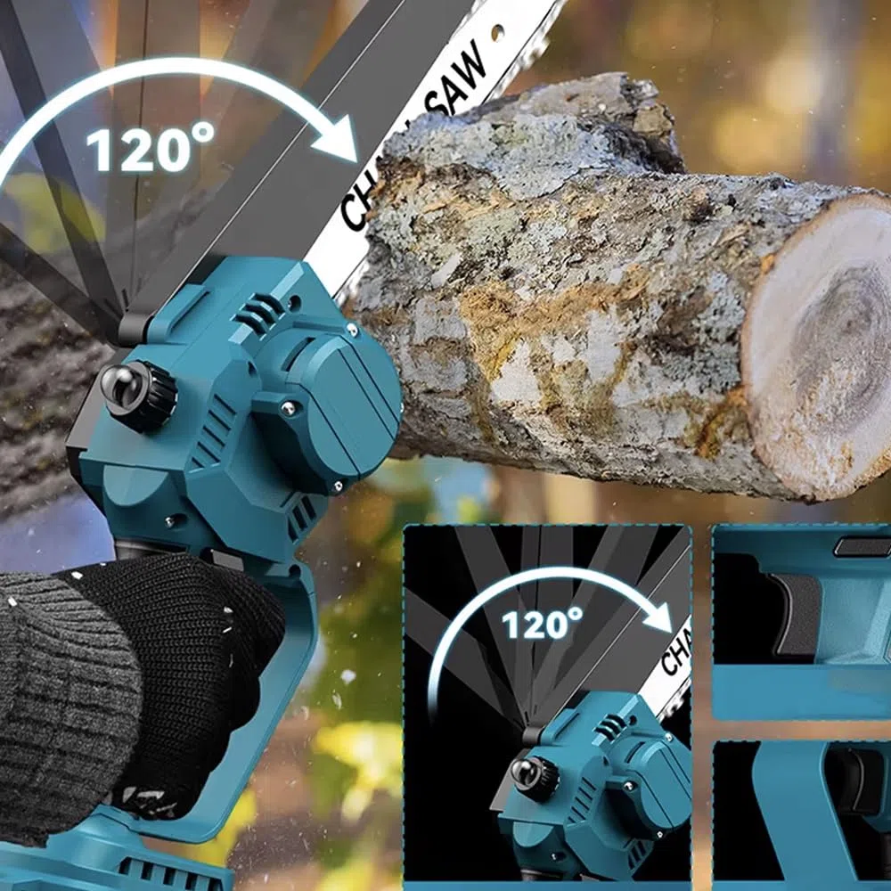 Set Mini Motosega Elettrica 6” e Tronchese Elettrica – Kit Potatura Completo con 2 Batterie, Forbici Elettriche da Giardino