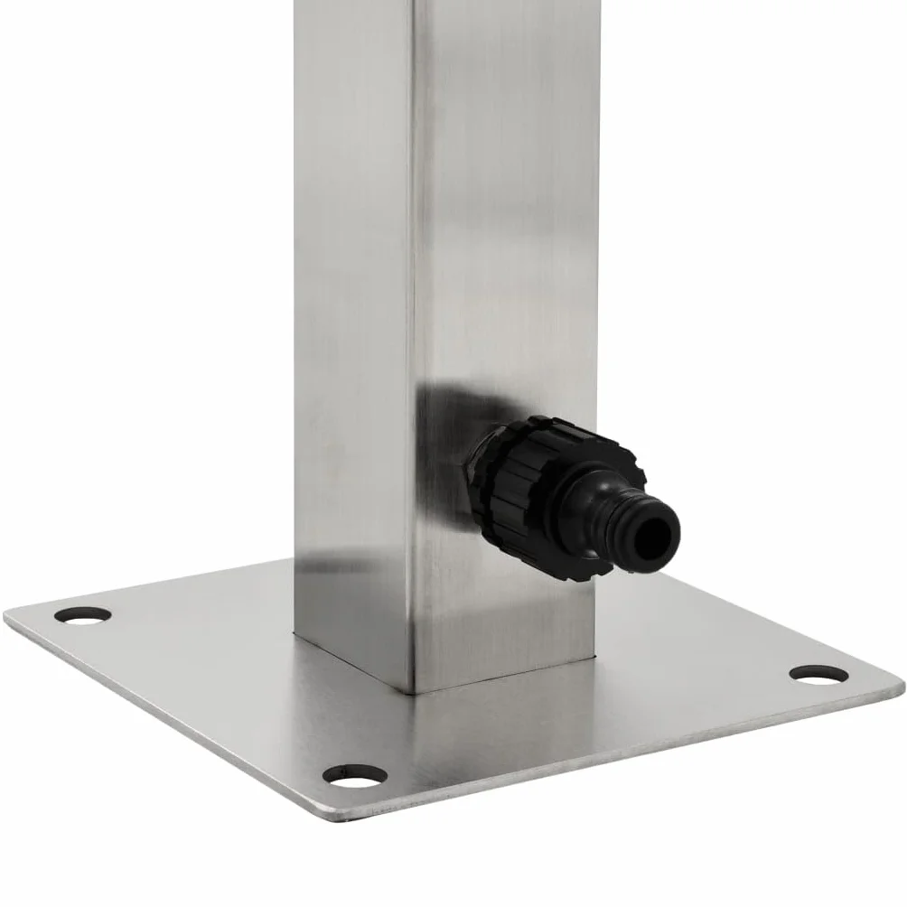 vidaXL Fontanella a Colonna Acciaio Inox 65 cm Quadrata Irrigazione Giardino