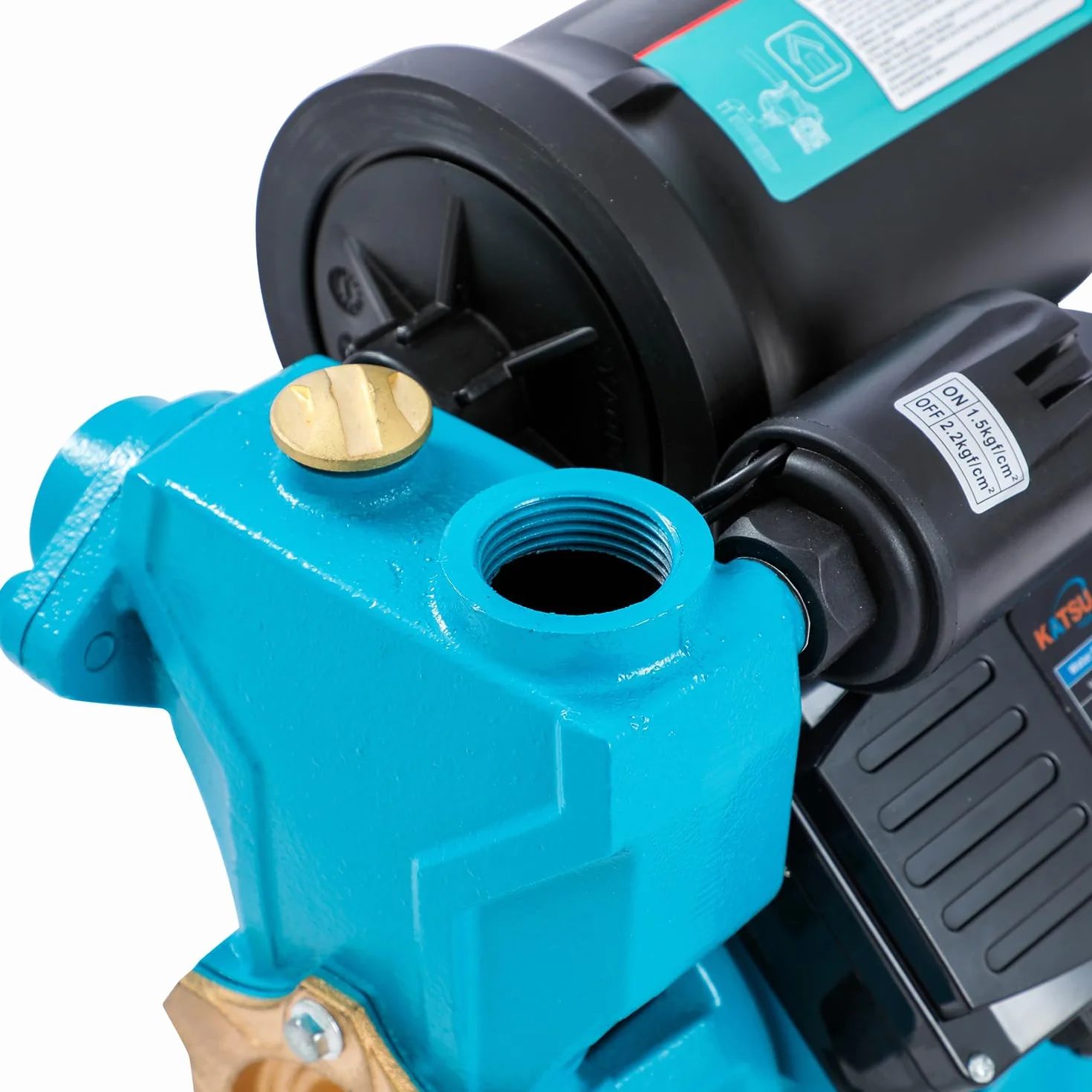 KATSU Tools Pompa di aumento della pressione dell'acqua Controllo della pressione semiautomatico Autoadescante 370W Adatto per rubinetti dell'acqua domestici da giardino 151408