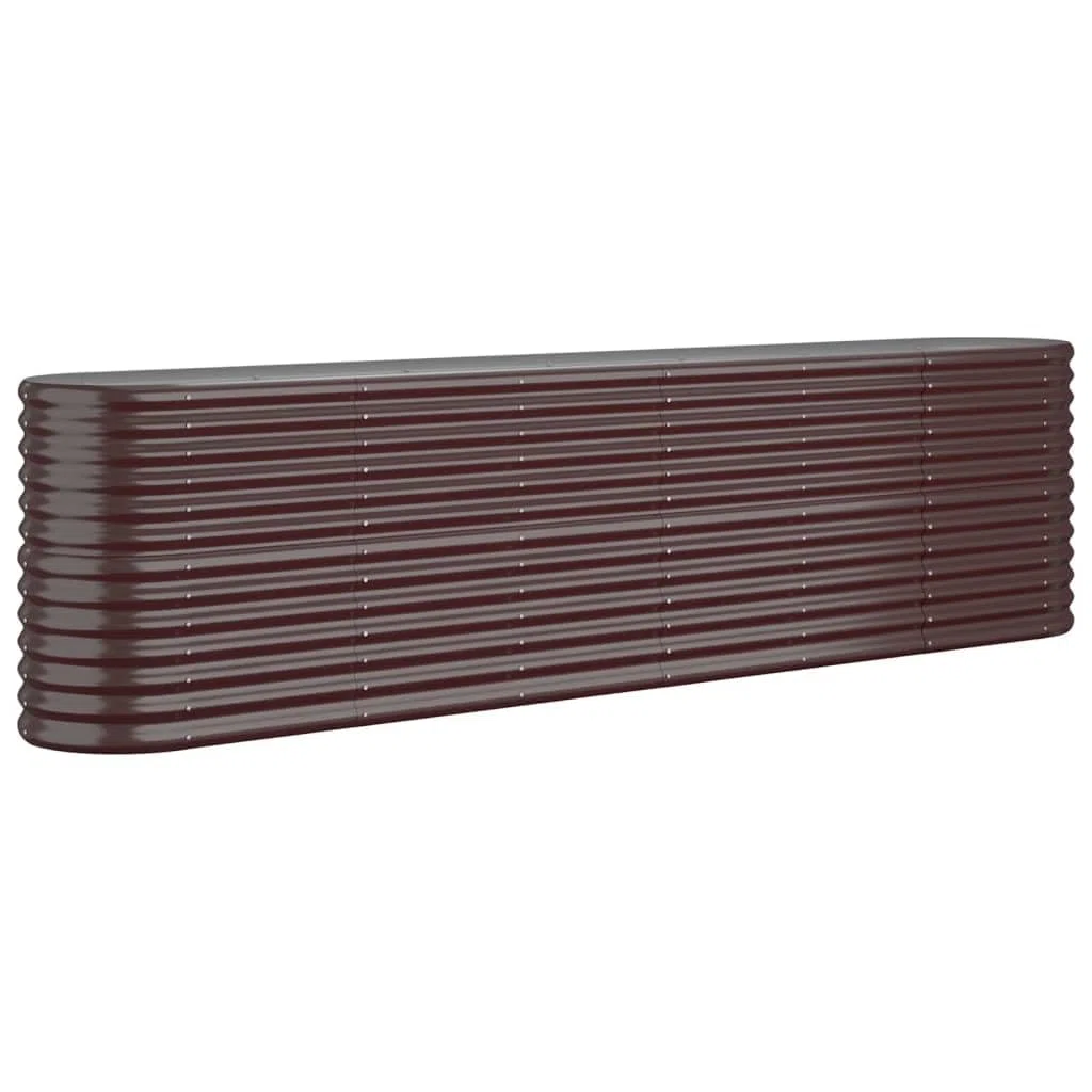 Generico Letto Giardino Acciaio Zincato 260x40x68cm Marrone,Casa e Giardino,Prato e giardino,Giardinaggio,Vasi e fioriere-318905