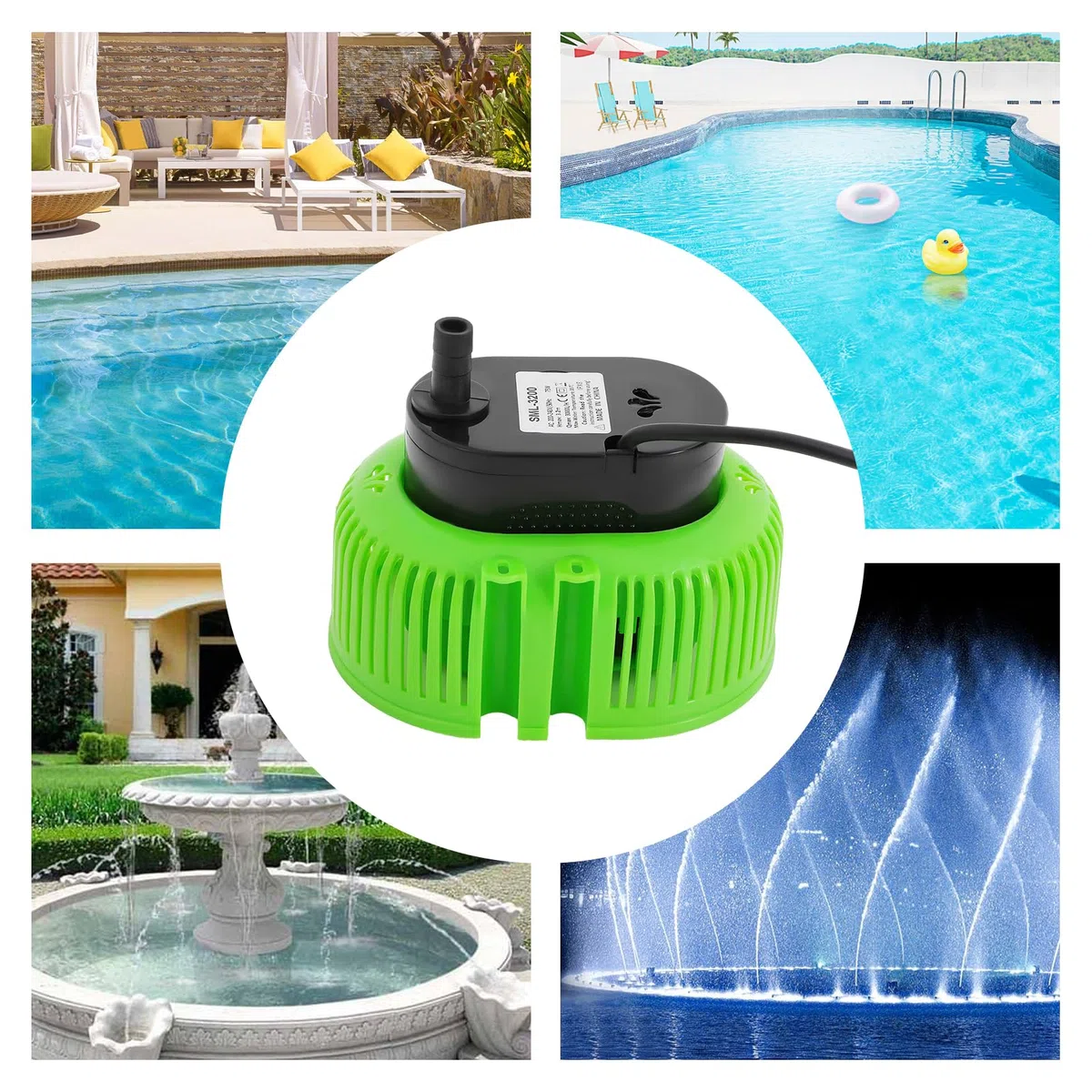 Pompa di copertura per piscina fuori terra, 75 W, pompa per acqua sporca, pompa per laghetto, pompa per piscina, pompa dell'acqua per lo svuotamento pelvico (verde)