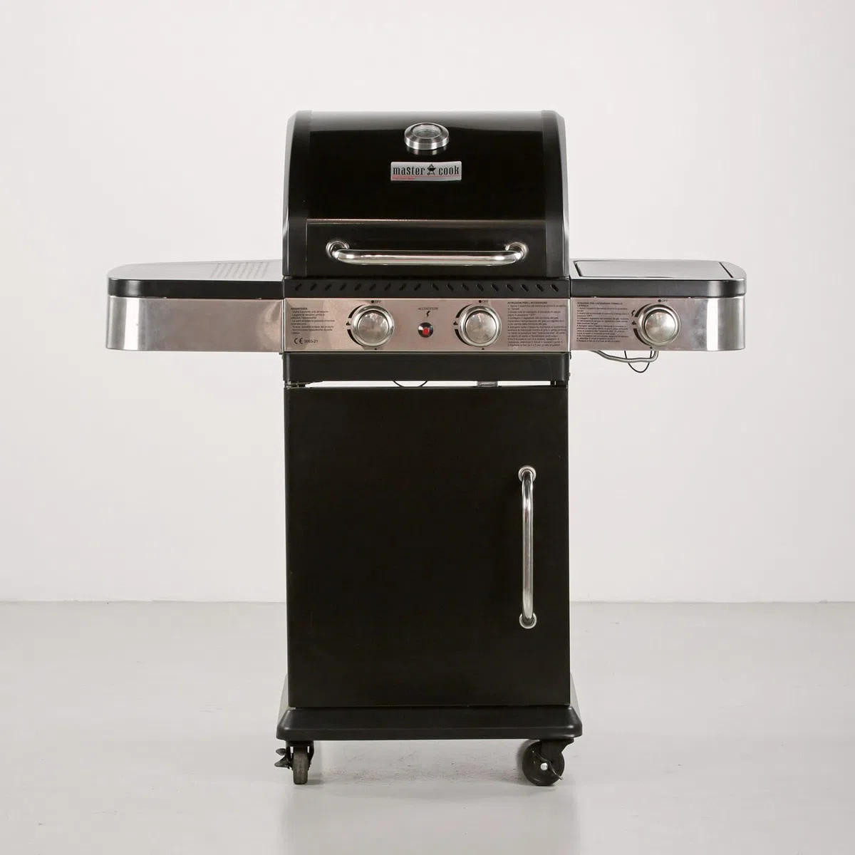 Brigros - Barbecue a Gas DALLAS con Rotelle, 3 Fuochi, Potente e Pratico, Sistema di Pulizia Facile, Grigli 60 x 42 cm
