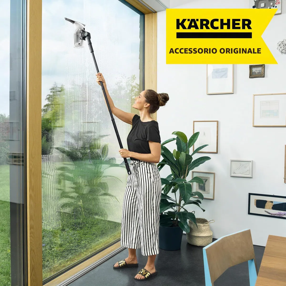 KÄRCHER Set di prolunghe per lavavetri (per tutti i modelli WV e KV4) estensibile da 0,6 a 1,5 metri, set con 2 aste telescopiche, per raggiungere senza fatica le superfici delle finestre più alte