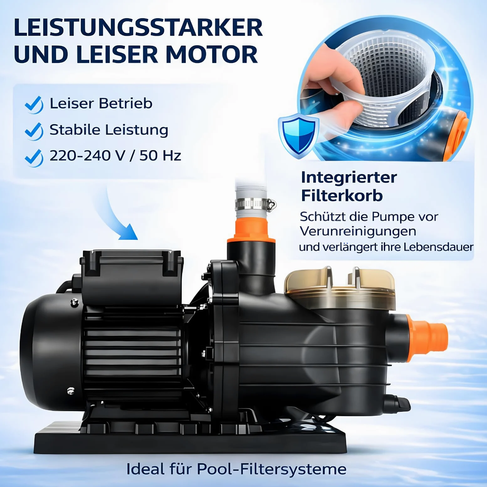 Verda Sistema di filtraggio a sabbia, pompa 10000 l/h, 400 W, con sfere filtranti, 10 m, altezza di mandata 38 mm, attacco 220-240 V, 50 Hz, filtro piscina SN5882