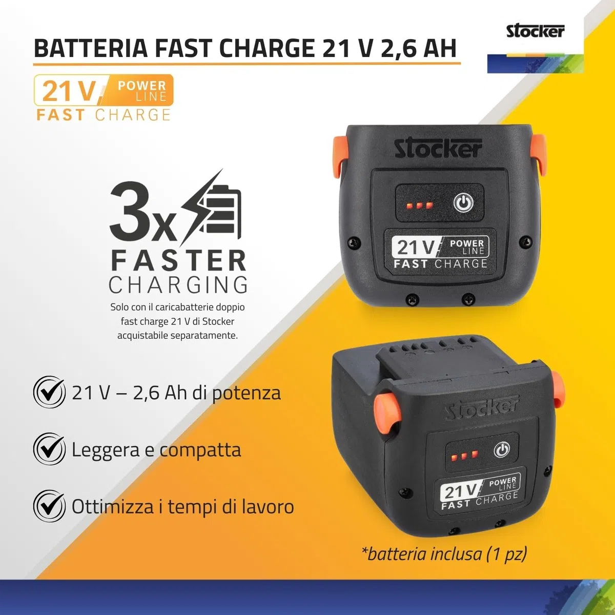 STOCKER - Kit Forbice Elettrica Magma E-40 TP con Batteria Fast Charge 21V 2,6Ah, Caricabatterie Doppio, Olio Spray 100 ml, Garanzia Estendibile fino a 60 mesi, kit potatura pronto uso