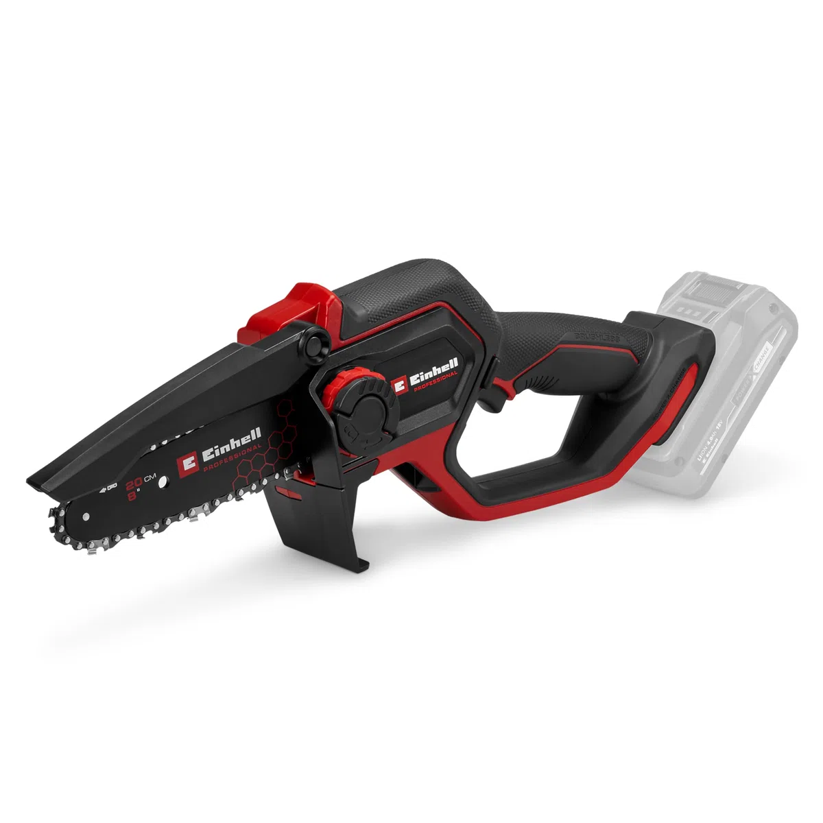 Sega a batteria Einhell Professional GP-PS 18/20 Li T BL-Solo Power X-Change (18 V, lunghezza di taglio 15 cm, Brushless, velocità catena 8 m/s, lubrificazione autom. della catena, senza batteria)