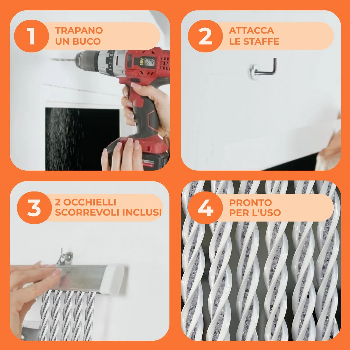 Trente Tenda zanzariera - varie dimensioni e colori, zanzariera per porta balcone, protezione insetti Luxe, tenda zanzariera bianca 120 x 250 cm