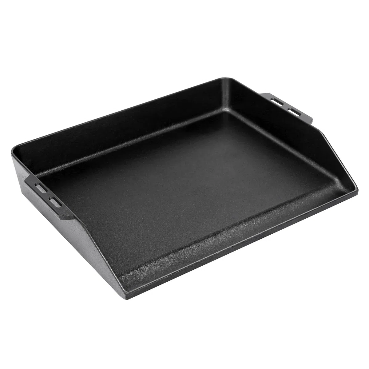 GFTIME Piastra grill in ghisa, 48 x 36 cm, universale, per barbecue a gas, forno e fornello, con vaschetta integrata per il grasso e pareti laterali extra alte