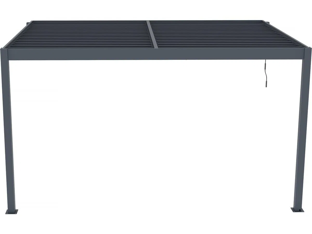Pergola addossata in alluminio "Windsor" - Grigio antracite - 3 x 4 m