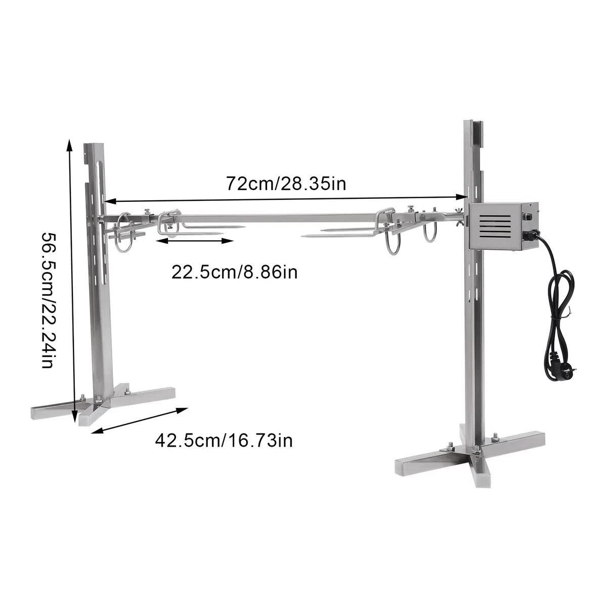 Rotisserie - Barbecue elettrico per maialino, in acciaio inox, con motore da 20 W, altezza regolabile a 5 marce, grande barbecue, 40 kg