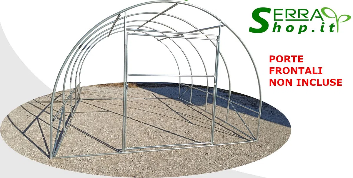 Tunnel box deposito magazzino carport auto riparo ad arco in acciaio con telo PVC professionale (Avorio, 3x5m)