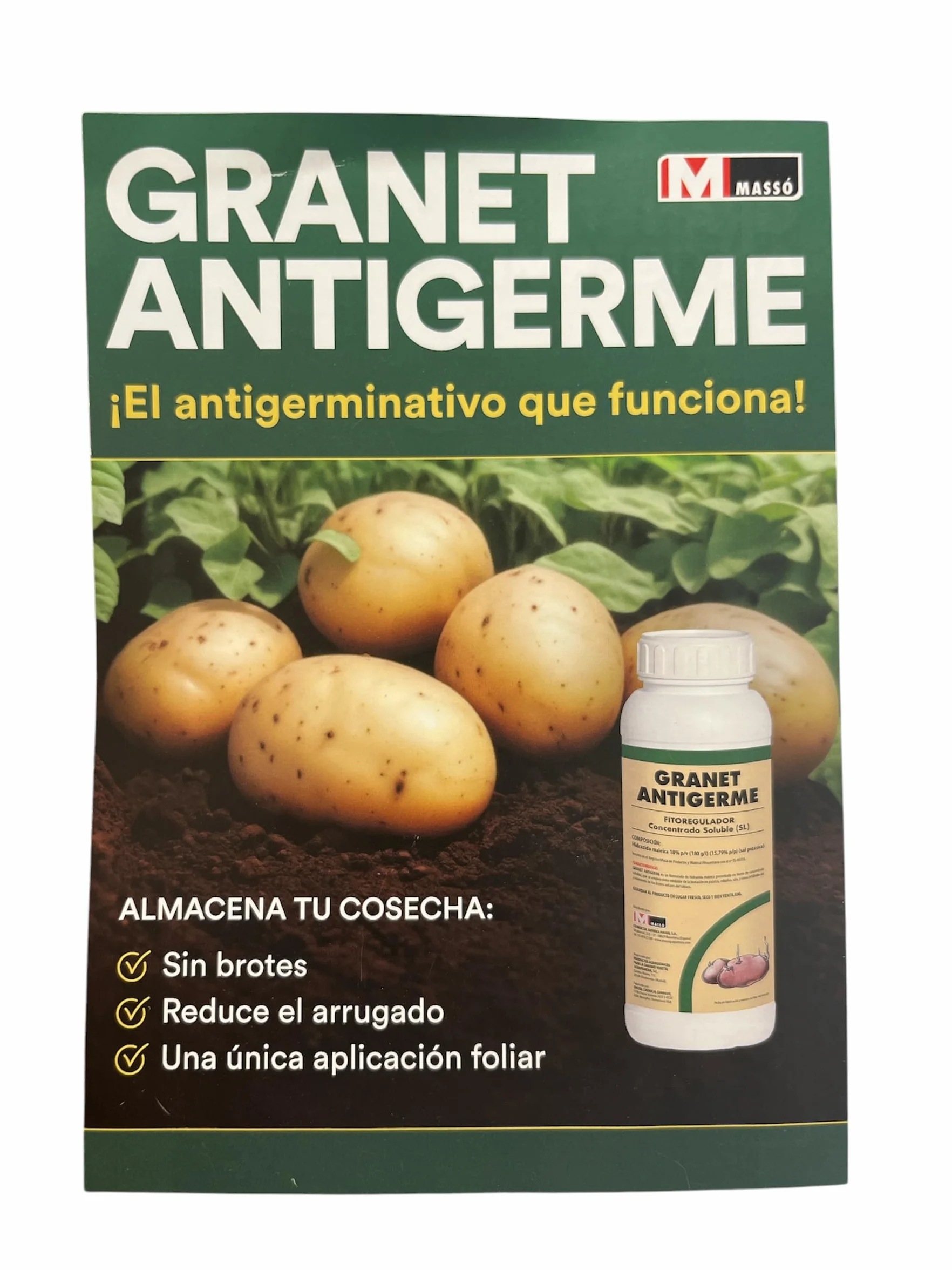 Antigerminativo fitoregulatore Per patate, aglio e cipolla 500 ml. Inibitore sistemico di germogli in patate, cipolle e aglio.