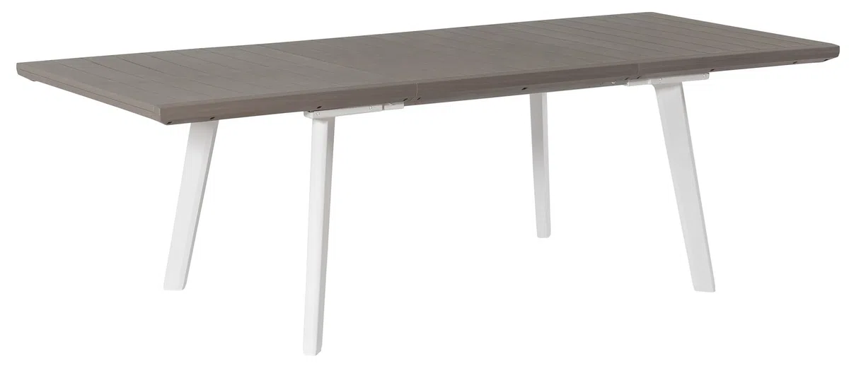 Keter Tavolo Per Giardino Harmony Allungabile Adatto Per 6/10 Persone, Bianco e Grigio 162-241 X 100,5 X 76 Centimetri